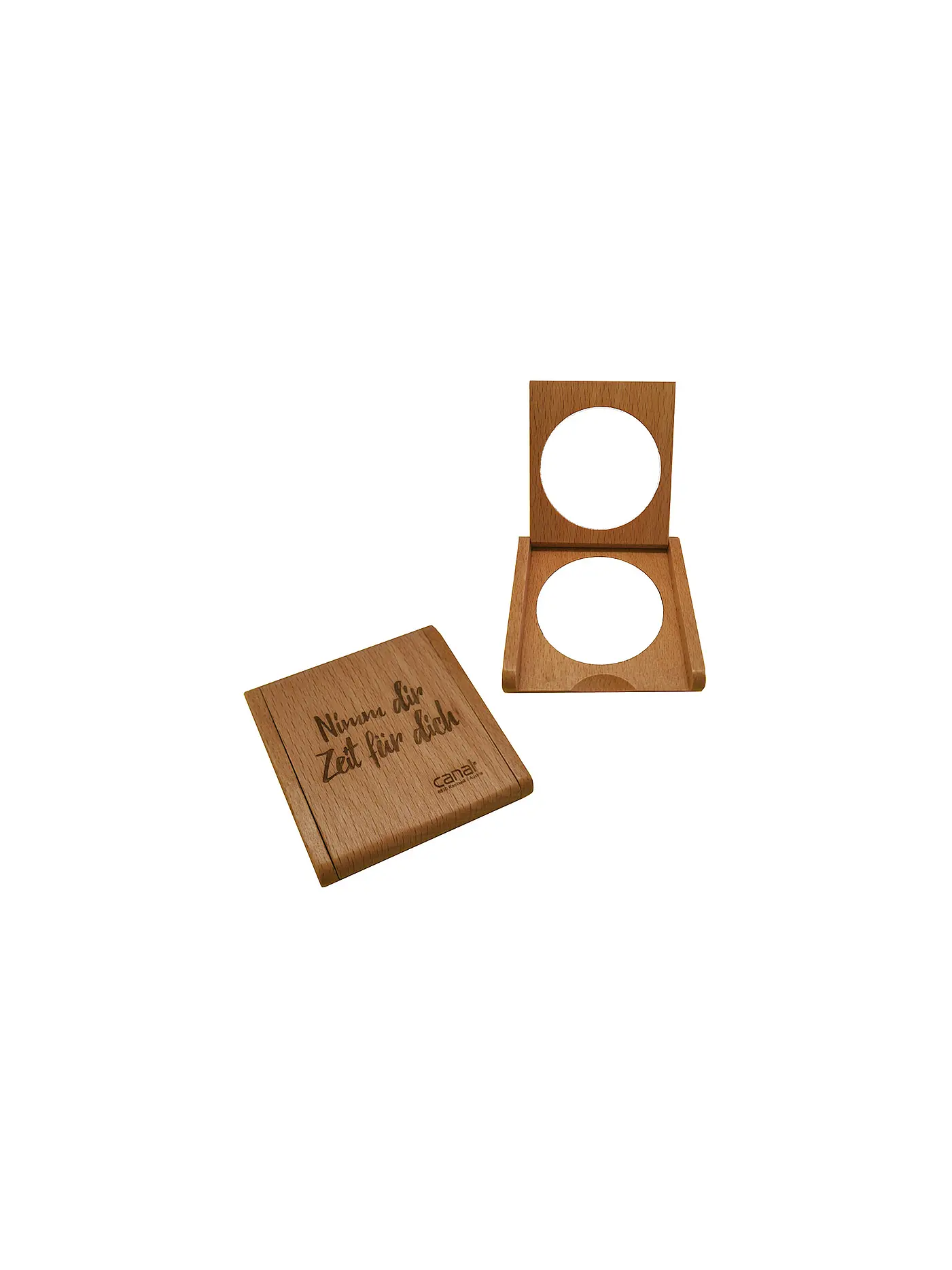 CANAL | Taschenspiegel Buche, 2,5-fach Vergrößerung, 5 cm | 